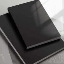 1pc Premium Black Cardstock Notebook - 256 Pages, Square Blank Drawing Pad, Suitable For Office And Students - A - View 3
