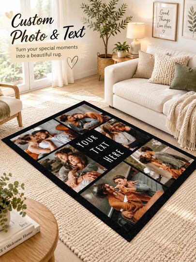 Custom Couple Area Rug Door Mats Outdoor Carpet Photo Text Love Memory Gift For Partner Anniversary Birthday Christmas Thanksgiving Wedding Engagement Home Decor Living Room Bedroom Entryway Hallway Foyer Porch Patio Office Dorm Apartment Party Study