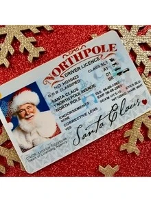 Surat Izin Mengemudi Santa yang Hilang, Dekorasi Natal, Surat Izin Terbang Kereta Luncur Santa, Kartu Identitas, Kartu Santa Claus, Surat Izin Terbang, Kotak Kunci Hadiah Malam Natal, Dekorasi Pohon Natal - MultiWarna - View 2