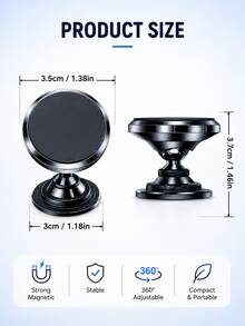 Dudukan Ponsel Magnetik Universal dengan Putaran 360°, Dilengkapi dengan Bantalan Perekat Tebal dan Pelat Magnetik, Dapat Menempel Kuat pada Permukaan Datar Apa Pun. - Z6 - View 4