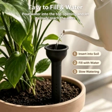 Plant Watering Stakes, Self-Watering System, Slow Release Waterer For Indoor Outdoor Plants, Flower Pots & Balcony Garden - Black - View 1