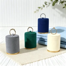 Multi-Size Cylindrical Velvet Ring Display Stand, Layered Display Prop For Live Streaming And Photography, Non-Slip Ring Storage Rack, Home Storage Decor - Same Style In Multiple Colors and Sizes - View 5