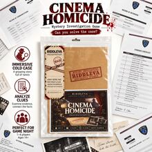 RIDDLEVA Cinema Cold Case 偵探推理桌遊 案件調查線索解謎遊戲 1-6人對戰 多人互動派對遊戲 適合家庭朋友 萬聖節聖誕禮物 - 灰色 - 查看 3