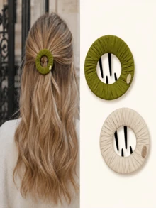 Hidden Round Flat Hair Claw Clip | Invisible Mini Claw Clip | Lightweight Comfortable No Pulling Hair | Daily French Elegant Updo Hair Accessory | Multiple Styles Available - Multicolor - View 4
