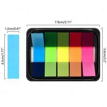 Notas adhesivas de índice translúcidas multicolor con caja de almacenamiento portátil, pestañas de etiquetas de colores escribibles, marcadores de página, marcadores de libros de estudio para estudiantes, suministros de clasificación de documentos de oficina - Unitalla - Ver 2