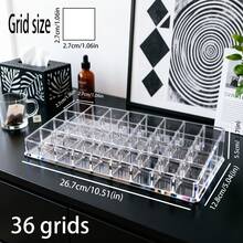 24/36 Slots Transparent Acrylic Lipstick Storage Box, Desktop Lipstick Display Rack, Bathroom Vanity Makeup Organizer Box, Compatible With Lipstick/Lip Gloss/Makeup Samples,Back To School,Bedroom Room Decor,Back To School - View 2