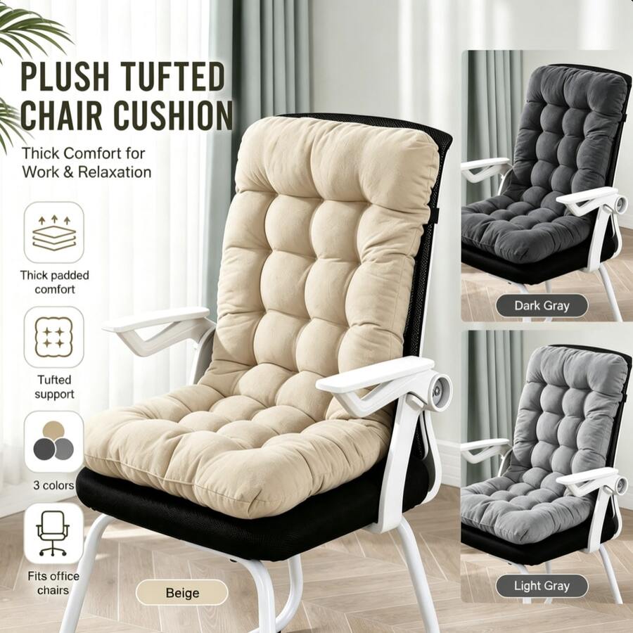1pc Thick Soft Back Support Cushion - Soft Microfiber Plush, Suitable For Home Office, Dining Room, Living Room - All Season Use, Can Be Used On Bed Or Floor - Hand Wash Only, Decorative Pillow, Sofa Decorative Pillow - 1PC - View 1