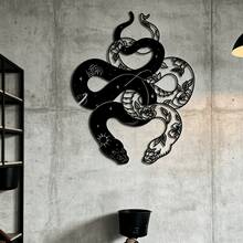 Excellent Two-Headed Snake Metal Wall Art For Indoor And Outdoor Use: Suitable For Modern Wall Decor, Classical Or Luxurious Decoration - B - View 3