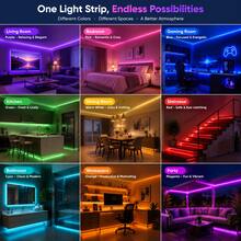 1pc USB 5V RGB LED Strip Lights, 3-Key Inline Controller, Self-Adhesive, Cuttable, Multi-Mode Color Changing LED Light, For TV Backlight, Bedroom, Gaming Room, Holiday & Party Decor - 3Key RGB - View 7