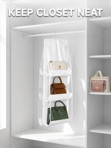 1pc/2pcs Space-Saving Thick Multi-Layer Hanging Wallet Organizer Rack, Suitable For Teenagers To Organize, 1pc 6/8 Compartment Space-Saving Hanging Organizer Bag, Multi-Layer Handbag Wallet Storage, Travel Clothes Storage, Dorm Room Organization, Wardrobe Essential - Multicolor - View 11
