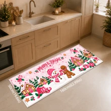 1pc Pink Candy Train Christmas Floor Mat, Fantasy Holiday Room Decor, Suitable For Kids Room, Game Room, Living Room And Christmas Party - Multicolor - View 15