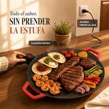 Round Non-Stick Electric Griddle With Adjustable Thermostat For Cooking And Grilling - US A Type Plug(110-127V) - View 2