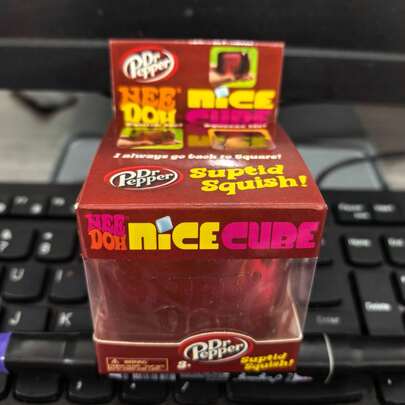 1pc Nice Cube Squeeze Cube, Authorized By Soda Brand, Shiny Sequin Translucent Jelly Stress Relief Hand Toy, Window Box Packaging, Beverage Lovers And Adult Stress Relief Gift Desktop Collectible Ornament
