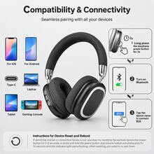 B35s Over-Ear Bluetooth 5.3 Headphones, Foldable & Rotating Design, Telescopic Metal Texture, Stereo Sound & Volume Control, Long Standby, AUX/Wireless Dual Modes, Type-C Charging, Compatible With Smartphones, Tablets & PCs - View 12