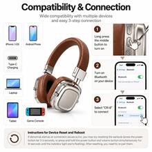 Wireless Bluetooth Over-Ear Headphones 5.4 Smart Connection High-Quality Stereo Headphones, Vintage Style, Minimalist Fashion Design, Equipped With 40mm Driver Unit, Delivering Clear And Delicate Sound Quality And Immersive Audio Experience, Enhancing Transmission Efficiency. Built-In High-Definition Microphone, Convenient For Calls, Learning, Office And Entertainment Use. Equipped With 350mAh Battery, Supporting Approximately 12 Hours Of Continuous Playback - CR-8 - View 12