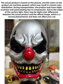 1pc/Set Holiday Party Performance Funny Clown Mask Prank Face Prop Cosplay Head Cover Evil Clown Mask Decoration Gag Prop Halloween Accessory - Multicolor - View 11