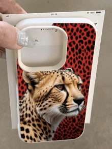 1件 白色豹紋復古豹紋個性化 TPU 防震全包覆手機殼，適用於 Apple 18 17 16 15 14 13 12 11 Pro Max Air 及系列 - 彩色 - 查看 3