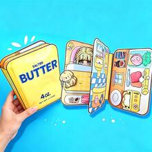 Butter Toast Breakfast Theme 3D Interactive Scrapbook DIY Handmade Movable Collage Scrapbook Set, Food Material Creative Journal Decoration Material, Desktop Handmade Craft Material Pack - Multicolor - View 15