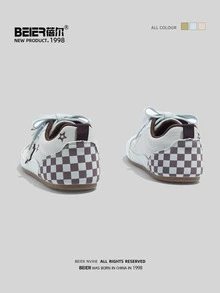 BEIER 1 Pasang Sepatu Kasual Bertali Kulit PU Star Fashion, Cocok untuk Semua Musim - Biru - View 3