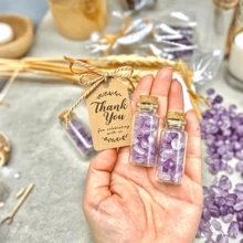 Natural Amethyst Crystal Favors, Healing Stone Gift Bags, Personalized Thank You Tags, Wedding & Party Souvenirs - Multicolor - View 6