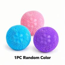 3-Color Pattern Soft Touch Ball, Soft Elastic Spiky Round Ball, Fun Sensory Educational Toy, Random Color Desktop Toy, Party Gift - Multicolor - View 12