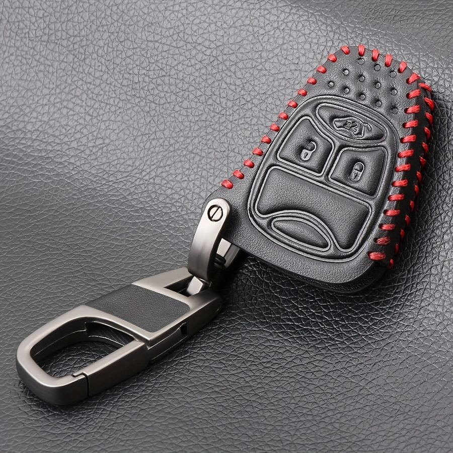 Leather Car Key Case Cover For Dodge Ram 1500 Journey Charger Dart Challenger Grand Cherokee Renegade Fiat Chrysler 300C - one-size - View 1