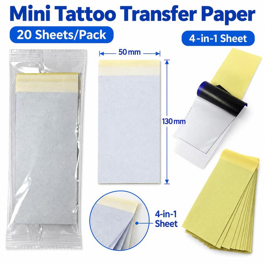 Kertas Transfer Tato 2 inci 50*130mm Kertas Transfer Termal Senticl untuk Printer Termal Transfer Tato Mini untuk Seniman Tato