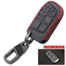 Leather Car Key Case Cover For Dodge Ram 1500 Journey Charger Dart Challenger Grand Cherokee Renegade Fiat Chrysler 300C - one-size - View 4