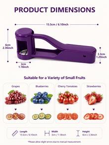 Grape Tomato Slicer, 4-Blade Fruit Cutter, Easy Kitchen Tool, Suitable For Salads And Snacks, Manual Operation And Easy To Clean, Compact Plastic Tool - Multicolor - View 3