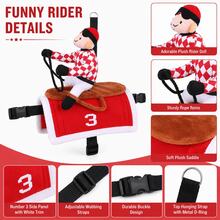 1pc Funny Pet Horse Rider Costume, Dog Cat Funny Transformation Outfit, Adjustable Strap Role Play Pet Clothing, Suitable For Halloween, Birthday Party, Cosplay And Photo Shoot - Multicolor - View 2