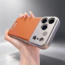 香氛 PU 棕色皮革手機殼，相容 Apple 16 Pro Max 與 Galaxy S26 Ultra - 棕色 - 查看 30