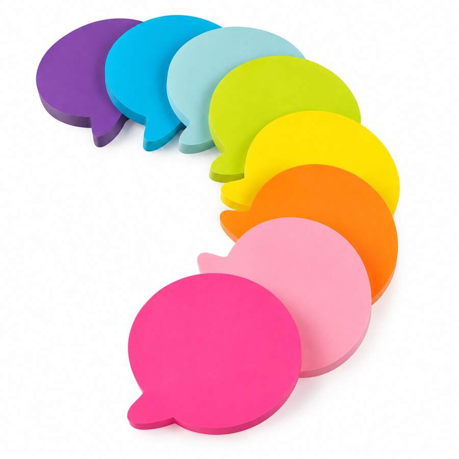 Colorful Speech Bubble Sticky Notes 3 Inch Creative Bubble Memo Pads, Writable Self-Adhesive Note Pads For Students Study Notes, Office Reminders And Labeling - one-size - View 1