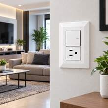 Paquete de 3 Interruptor con Receptáculo para Pared Modelo ZN113 – Diseño Práctico y Moderno - Estrella - Ver 3
