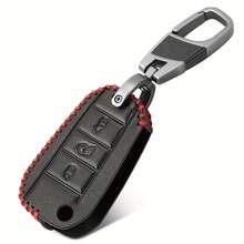 3 Button Leather Car Key Case For Peugeot 3008 208 308 508 408 2008 Protector Cover Holder Skin Car Accessories - one-size - View 3