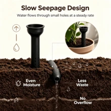 Plant Watering Stakes, Self-Watering System, Slow Release Waterer For Indoor Outdoor Plants, Flower Pots & Balcony Garden - Black - View 4