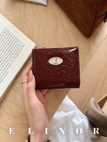 XD Korean Style Zipper Wallet, Multi-Card Slot Envelope Wallet, Wrinkled Texture Women's Wallet, Minimalist Bifold Bag, Women's Gift - Multicolor - View 2