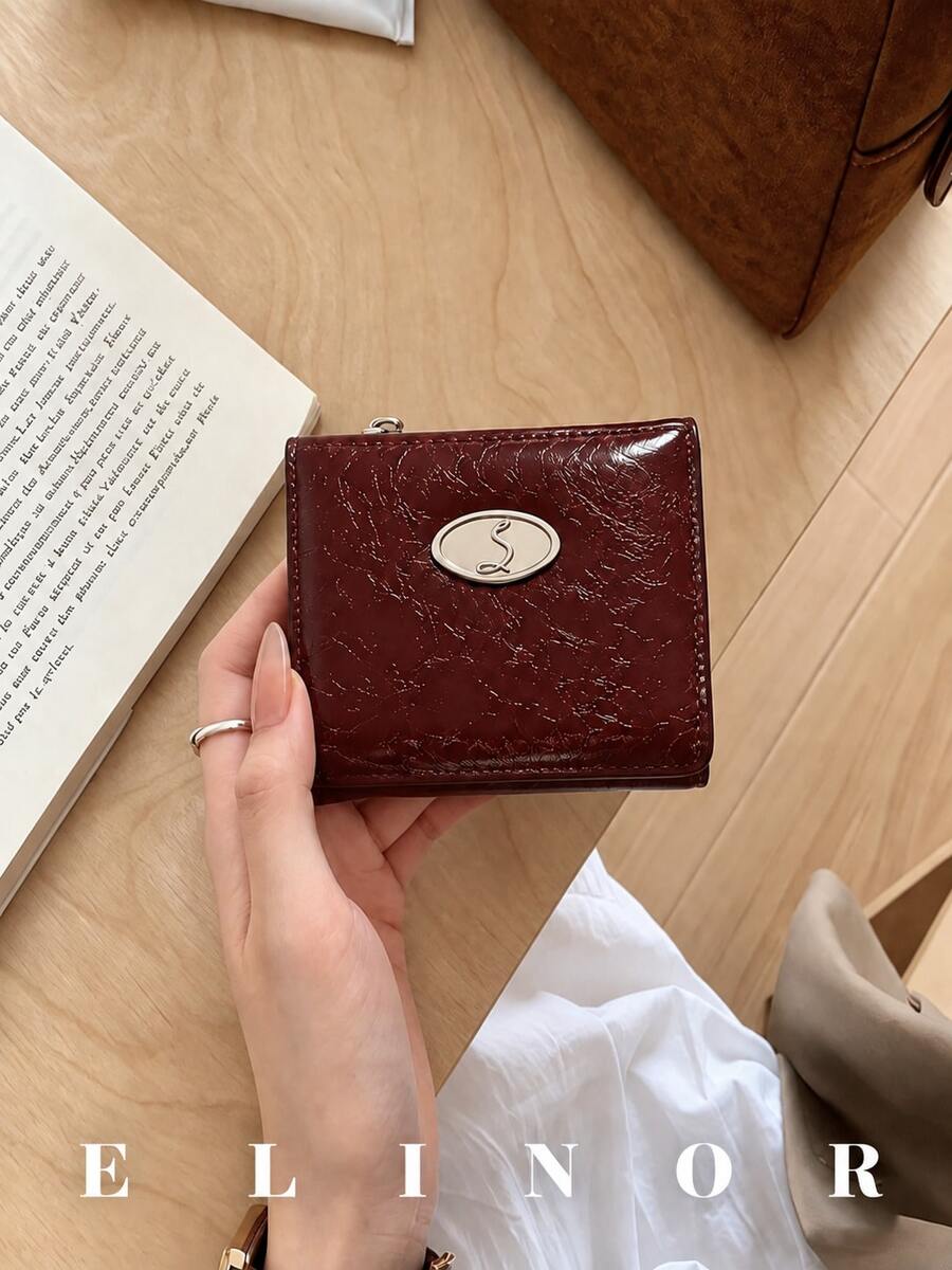 XD Korean Style Zipper Wallet, Multi-Card Slot Envelope Wallet, Wrinkled Texture Women's Wallet, Minimalist Bifold Bag, Women's Gift
