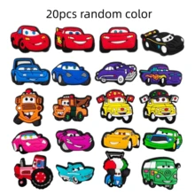 Disney 20 buah Gantungan Sepatu Mobil Lightning McQueen, Dekorasi Sepatu Lembut Bergambar Mobil Balap Kartun, Cocok untuk Sepatu Bakiak dan Sandal - MultiWarna - View 7