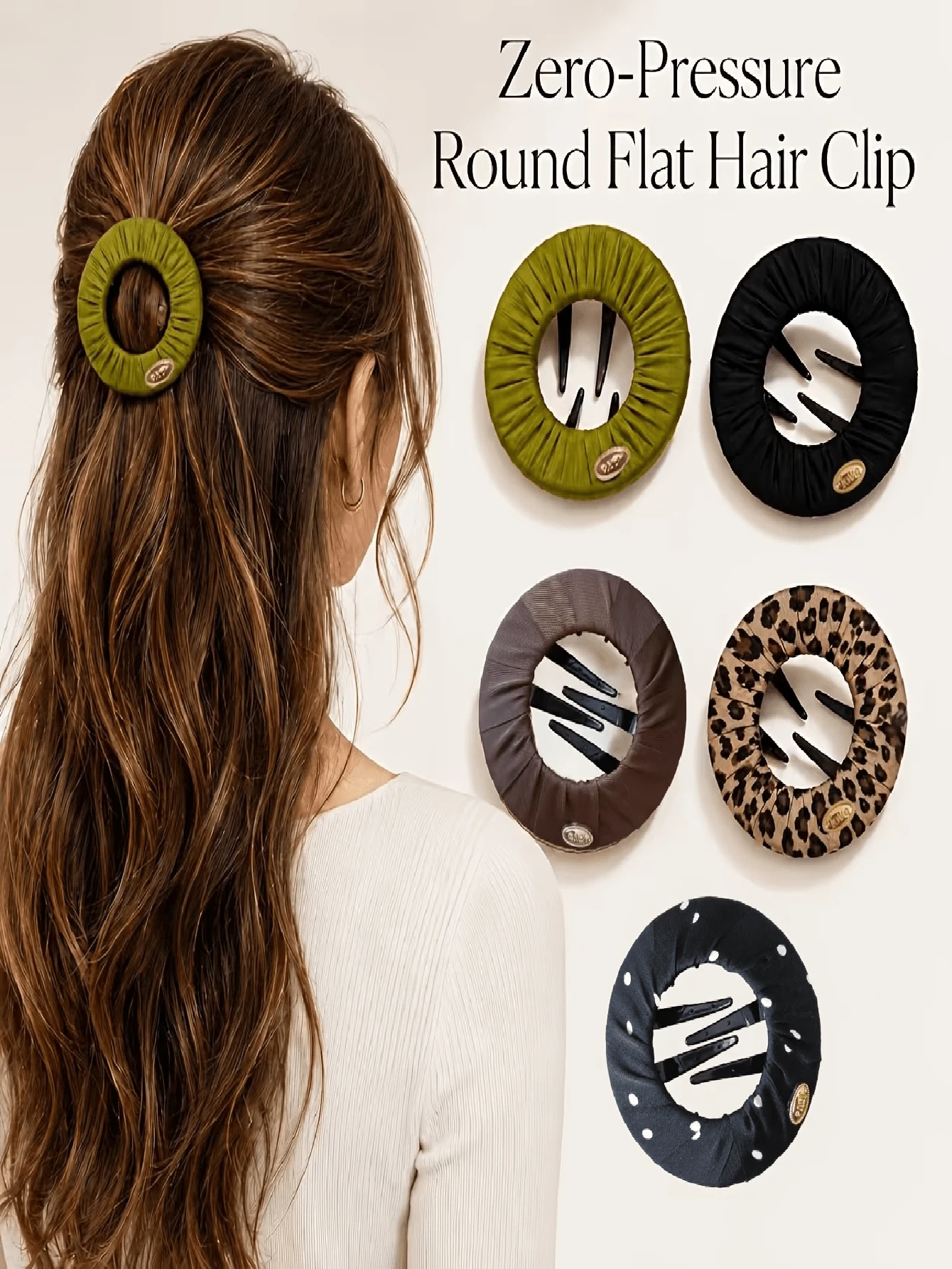 Hidden Round Flat Hair Claw Clip | Invisible Mini Claw Clip | Lightweight Comfortable No Pulling Hair | Daily French Elegant Updo Hair Accessory | Multiple Styles Available