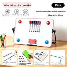 A3/A4/A5 Double-Sided Magnetic Whiteboard, Erasable Desktop Message Board With Stand For Office, Teaching, Home, And Live Streaming - A - View 2
