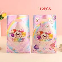 12/20/40 Pieces, Pink Cartoon-Themed Gift Bags, Small Favor Bags For Birthday Parties, Portable Tote Bags, Cute Cartoon Gift Bags In Multicolor Styles Suitable For Birthday Party Decorations, Themed Party Room Decor - Multi-color - View 6