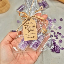 Natural Amethyst Crystal Favors, Healing Stone Gift Bags, Personalized Thank You Tags, Wedding & Party Souvenirs - Multicolor - View 2