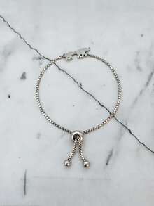 1Pc 3mm Stainless Steel Box Chain Bracelet With Elephant Cross Flower Bike Geometric Charm Minimalist Men Jewelry Gift - Silver - View 7