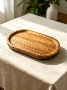 Versatile, Oval Mini Wooden Tray, 19 X 10.5 Cm, Suitable For Use At Home As A Snack Tray, Cosmetic Organizer, And Jewelry Tray - Brown - View 1