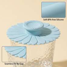1pc Reusable Sunflower Silicone Cup Lid, Creative Sunflower Shaped Silicone Cup Lid, Leak-Proof, Dust-Proof, Heat-Insulating, Dust-Proof Heat-Insulating Mug Lid, Ideal Gift For Friends And Family, Perfect Accessory For Cups And Tableware - Multicolor - View 11