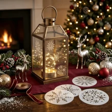 9 Snowflake Stencils For Christmas Crafts – 4x4 Inch Stencils Featuring 9 Snowflake Designs For Handmade Christmas Ornaments, Home Decor, Embroidery, Wall Art, And Painting - Sets - View 8