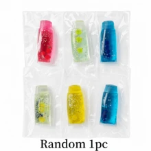1pc Chiboki Fruit Tube Squeeze Toy, Transparent Glitter Sequin Squishy, Cute Fruit Bead Stress Relief Toy, Anxiety Relief, Creative Desktop Fidget Toy For Kids - NNL44 - View 14