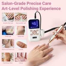 USB Rechargeable Electric Nail File Set - Multi-Speed Adjustable, Portable Nail Polisher And Foot Care Tool, Includes Nail File And Dead Skin Remover, Suitable For Home Manicure Salon, Professional Nail And Foot Shaping Tool, Professional Nail Drill, Battery Capacity: 1800mAh - A - View 3