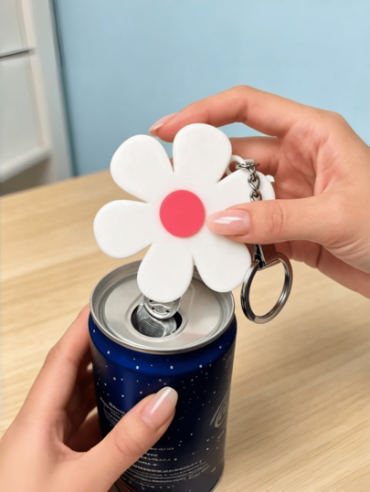 Ins Energetic Girl's Favorite Flower-Shaped Easy-Pull Can Opener, Effortless Pull Ring Opening Assistant, Portable Cute Soda Beverage Bottle Opener With Hanging Hook, Personalized Bottle Opener, Party Favor, Wedding Return Gift, Christmas Home Camping Commute Dorm Picnic Universal, Creative Daily Use Gift Item
