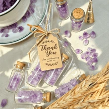 Natural Amethyst Crystal Favors, Healing Stone Gift Bags, Personalized Thank You Tags, Wedding & Party Souvenirs - Multicolor - View 1